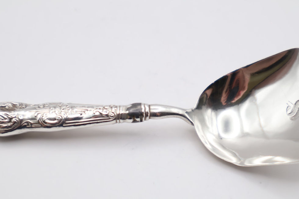 Thumbnail: Antique Victorian Sterling Silver Caddy Spoon Hallmarked Birmingham 1827