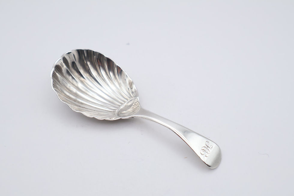 Thumbnail: Lovely Antique Georgian Sterling Silver Caddy Spoon Hallmarked London 1822
