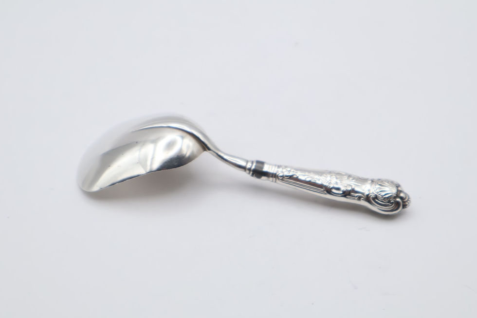Thumbnail: Antique Victorian Sterling Silver Caddy Spoon Hallmarked Birmingham 1827