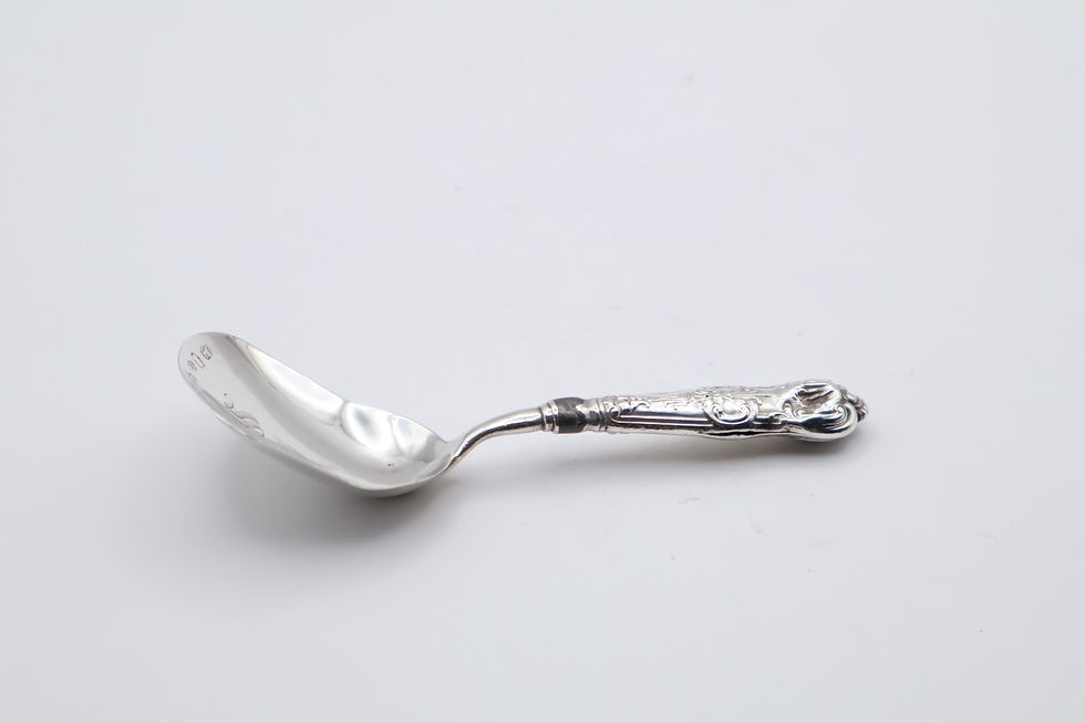 Thumbnail: Antique Victorian Sterling Silver Caddy Spoon Hallmarked Birmingham 1827