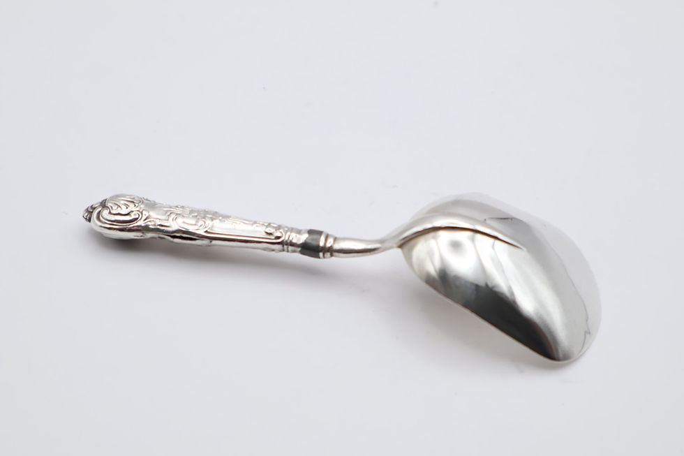 Thumbnail: Antique Victorian Sterling Silver Caddy Spoon Hallmarked Birmingham 1827