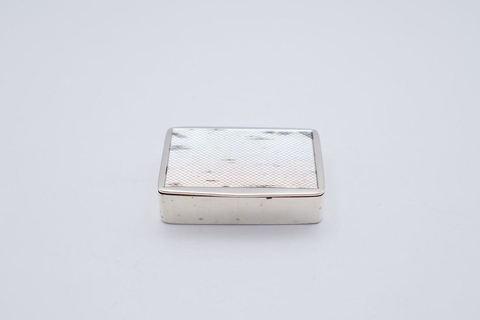 Thumbnail: Vintage Sterling Silver Snuff Box Engine Turned Hallmarked Birmingham 1962