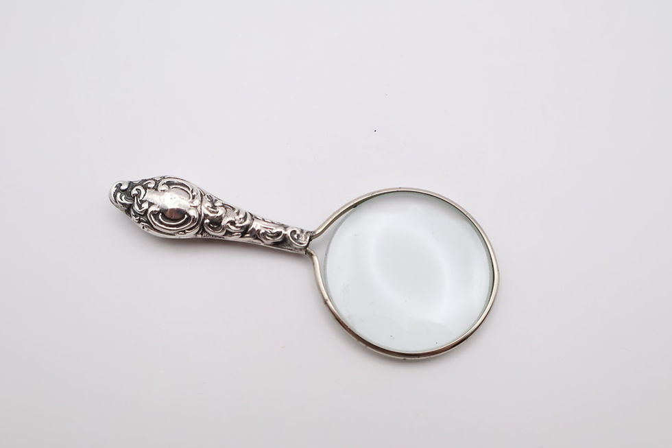 Thumbnail: Antique Silver Handled Small Magnifying Glass