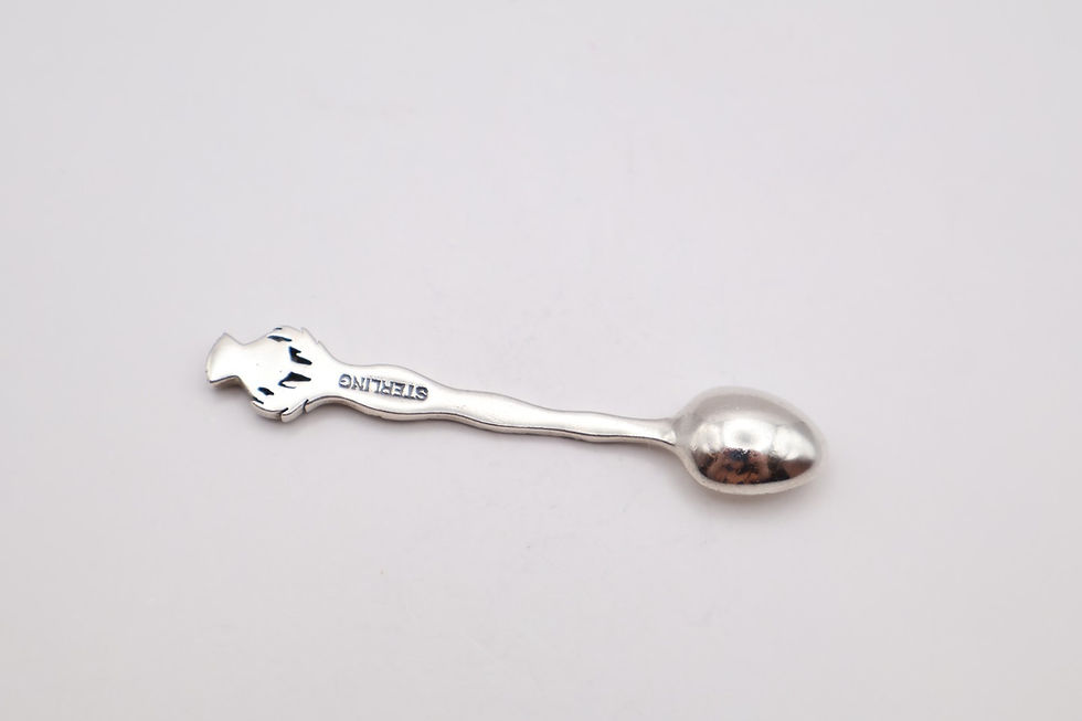 Thumbnail: Vintage Sterling Silver Salt Spoon Stamped Sterling