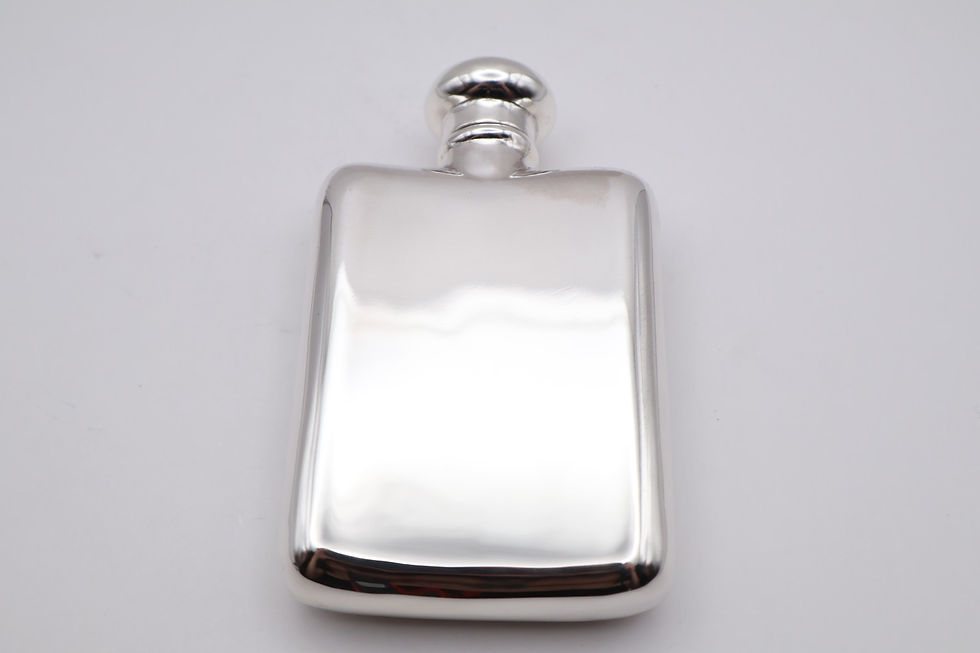 Thumbnail: Quality Antique Solid Silver Hip Flask Hallmarked Birmingham 1904