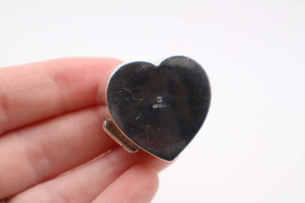 Thumbnail: Vintage Sterling Silver Heart Pill Pot Hallmarked Import London 1990