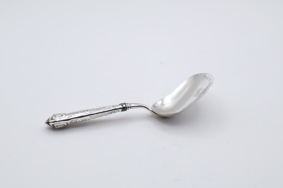 Thumbnail: Antique Victorian Sterling Silver Caddy Spoon Hallmarked Birmingham 1827