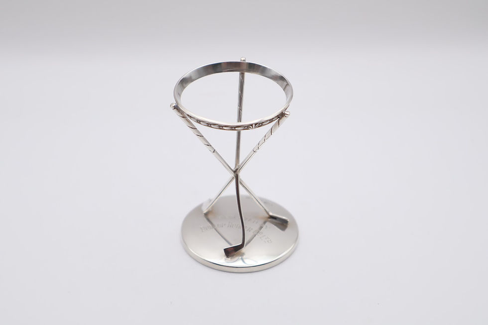 Thumbnail: Antique Sterling Silver Golf Ball Presentation Stand Hallmarked Birmingham 1926