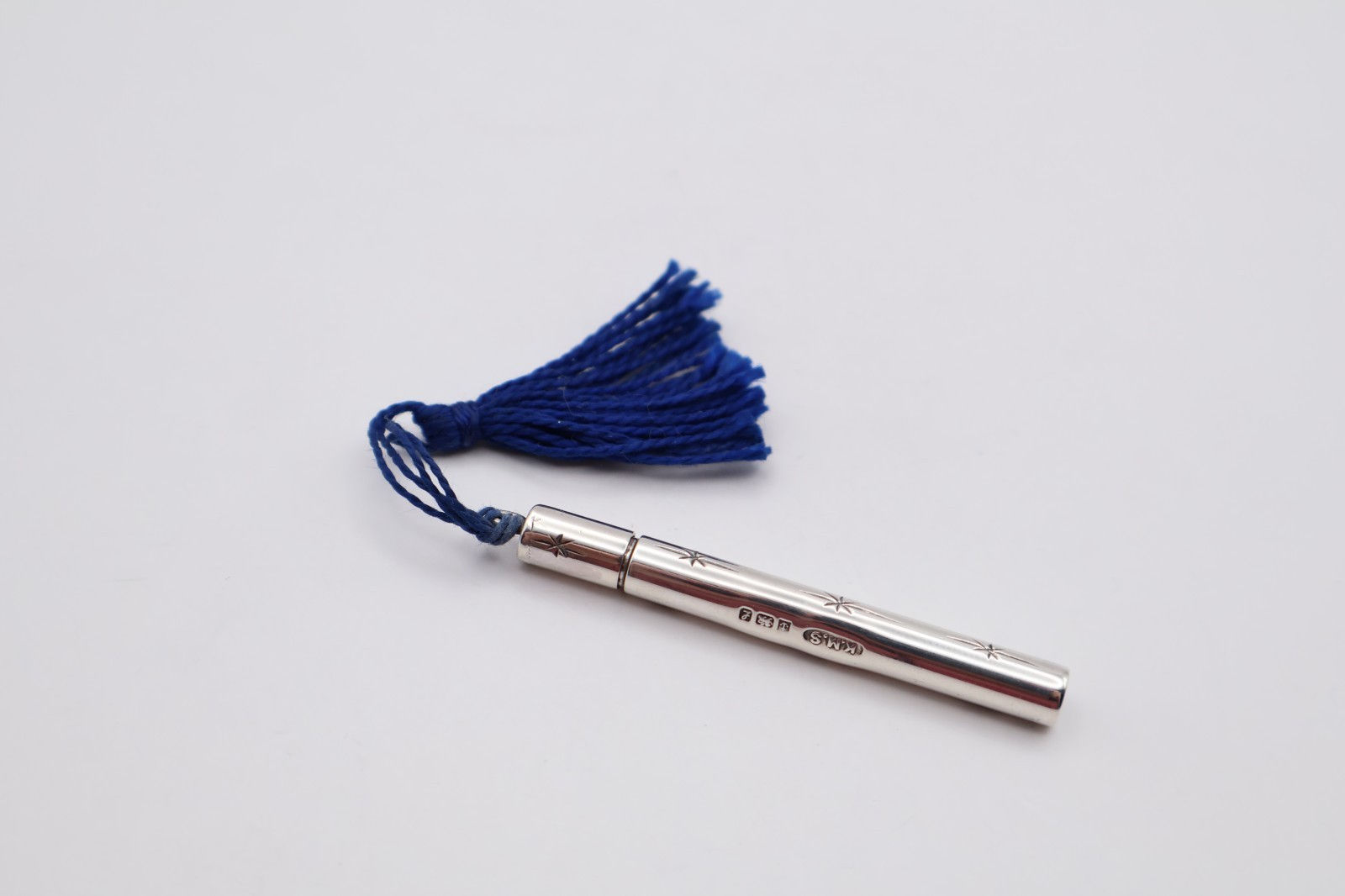 Vintage Sterling Silver Pin Case with Tassel Hallmarked Birmingham 1985