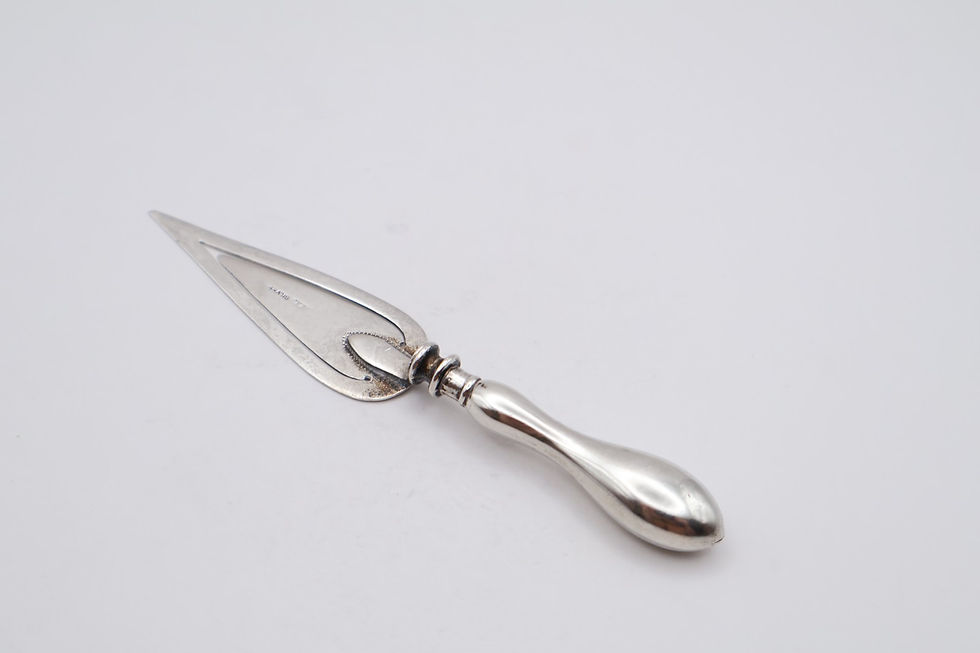 Thumbnail: Antique Sterling Silver Novelty Trowel Bookmark Stamped Sterling