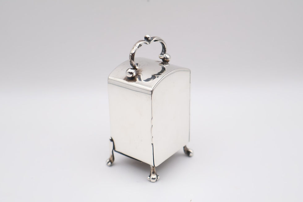 Thumbnail: Charming Antique Sterling Silver Carriage Clock Hallmarked Birmingham 1902