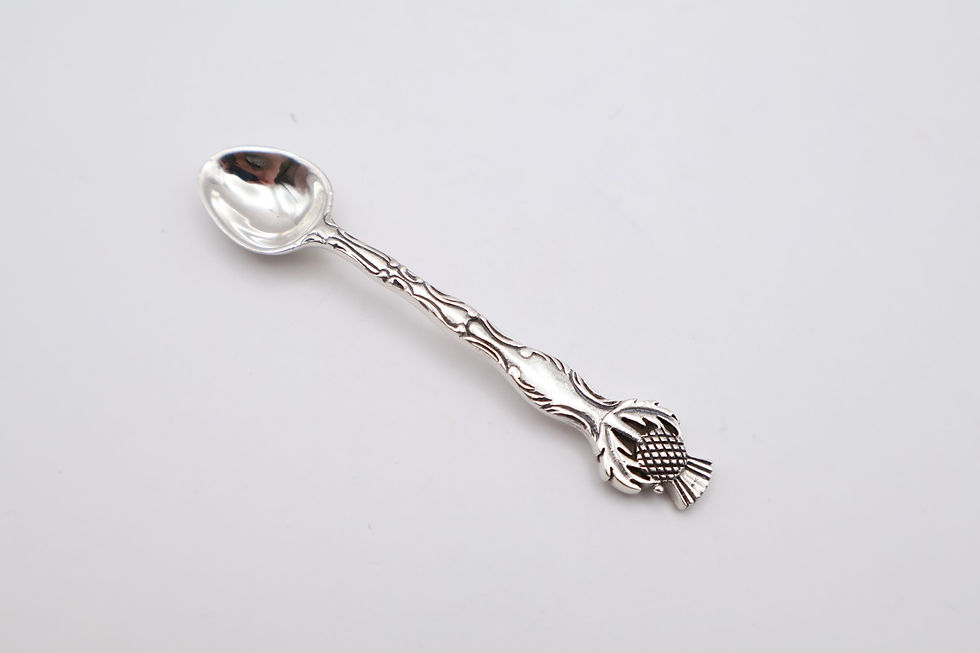 Thumbnail: Vintage Sterling Silver Salt Spoon Stamped Sterling