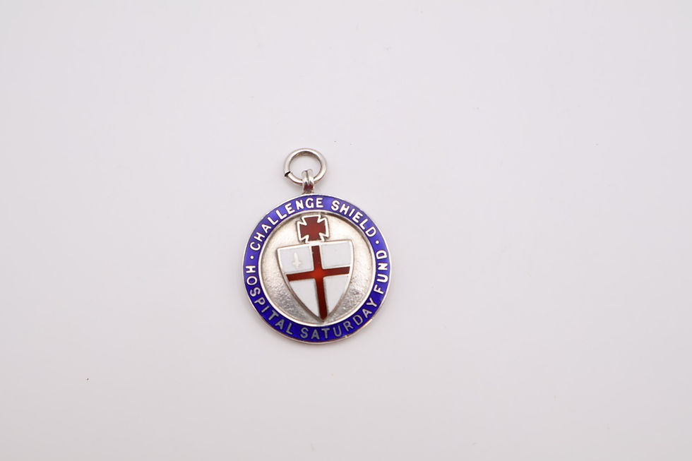 Thumbnail: Antique Silver Enamel Watch Fob Chain Pendant Hallmarked Birmingham 1927