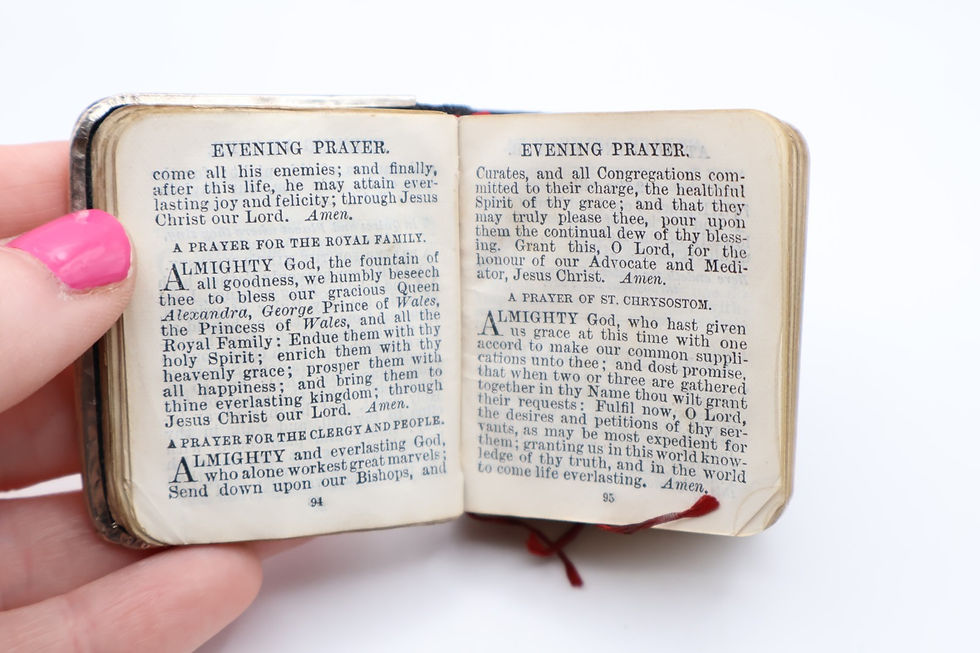 Thumbnail: Antique Sterling Silver Front Common Prayer Book Hallmarked Birmingham 1905