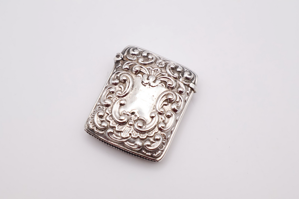 Thumbnail: Antique Sterling Silver Vesta Case Hallmarked Birmingham 1908