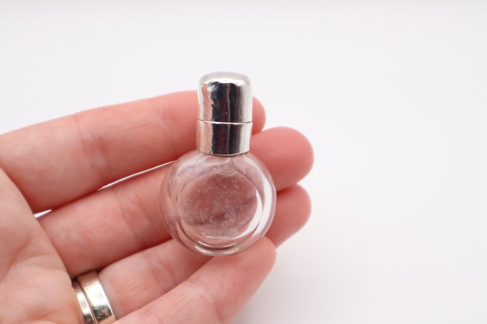Thumbnail: Antique Silver Topped Small Glass Scent Bottle