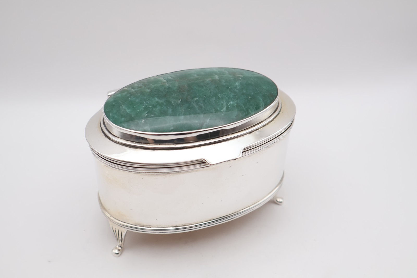 Beautiful Large Antique Sterling Silver Trinket Jewellery Ring Box London 1904