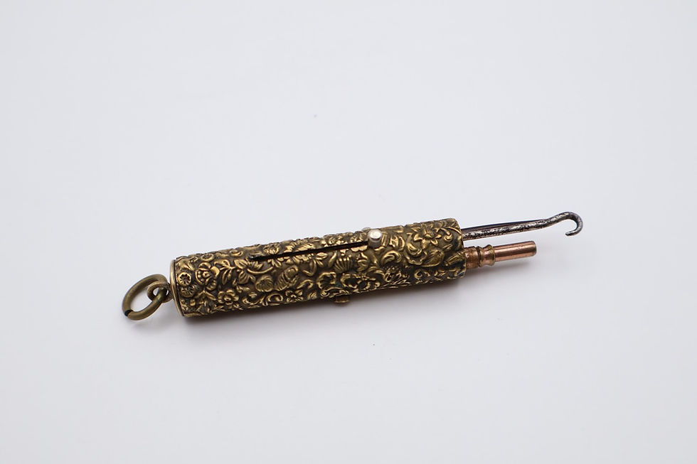 Thumbnail: Antique Gilt Metal Etui Case with Multiple Tools