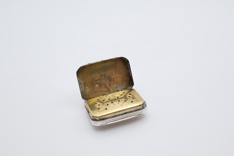 Thumbnail: Antique Georgian Sterling Silver Vinaigrette Hallmarked Birmingham 1817