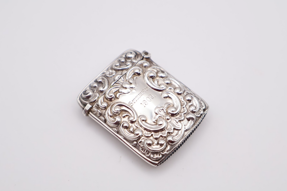 Thumbnail: Antique Sterling Silver Vesta Case Hallmarked Birmingham 1908