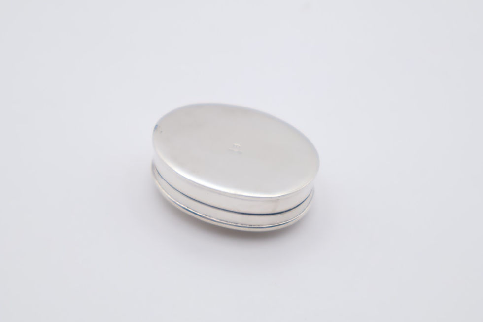 Thumbnail: Vintage Sterling Silver Oval Pill Pot Hallmarked Import Sheffield 1991