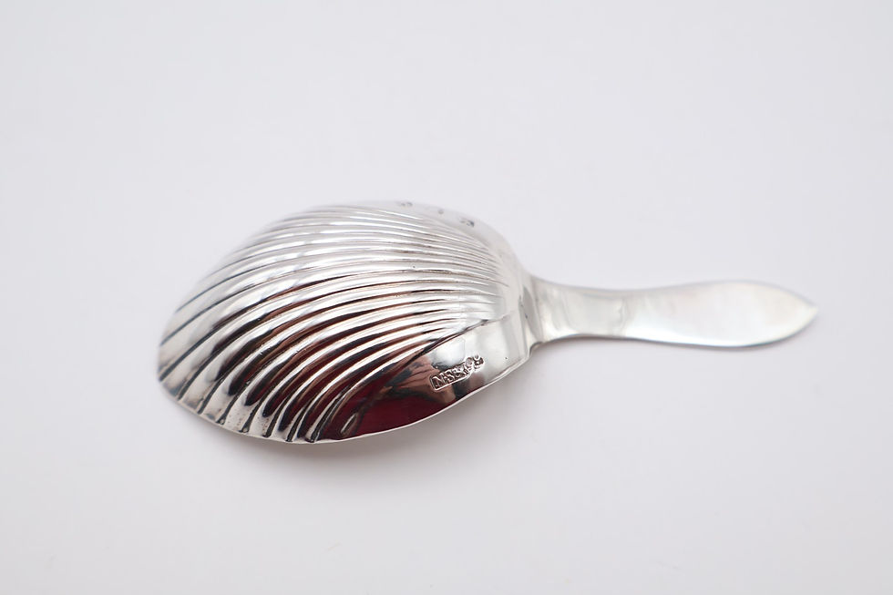 Thumbnail: Charming Antique Georgian Sterling Silver Caddy Spoon Hallmarked Sheffield 1793