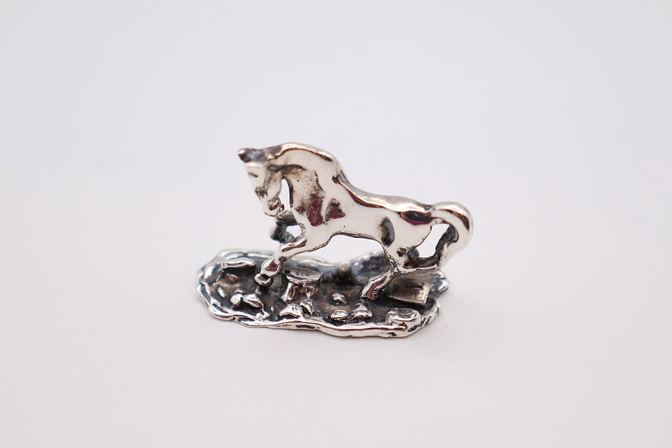 Thumbnail: Vintage Sterling Silver Horse Figurine Stamped 925