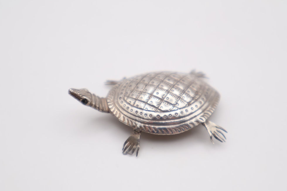 Thumbnail: Charming Vintage Silver Tortoise Figurine