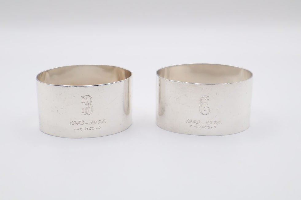 Thumbnail: Vintage Silver Pair of Animal Napkin Rings Birmingham 1972