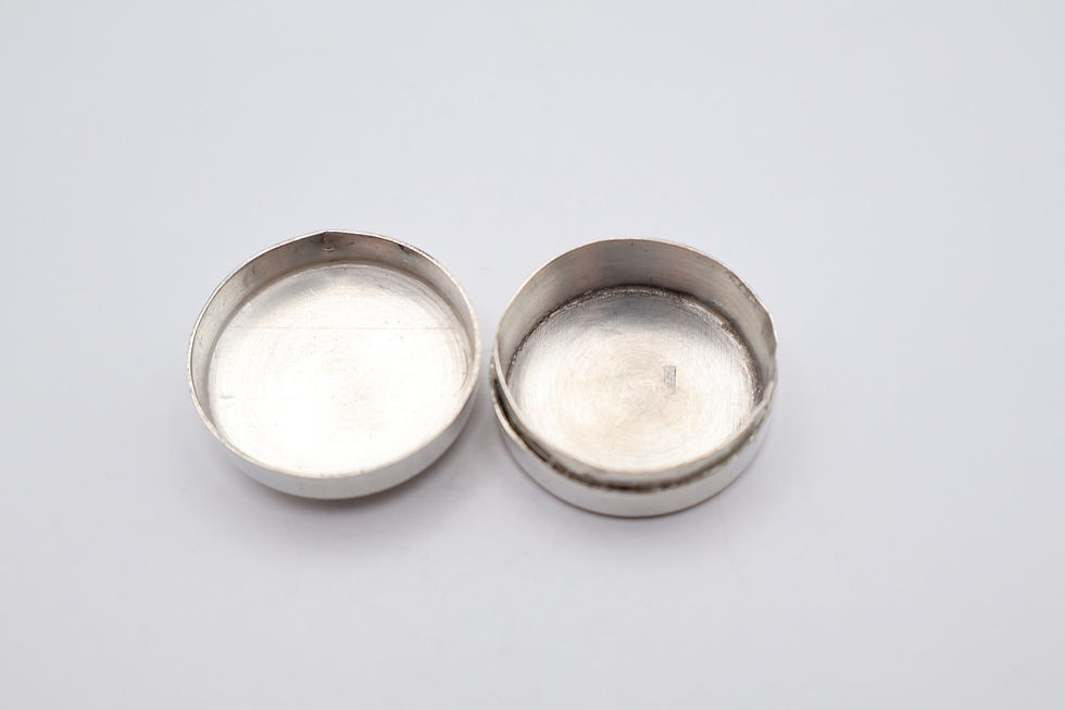 Thumbnail: Quality Vintage Egyptian Silver Scarab Beetle Pill Pot