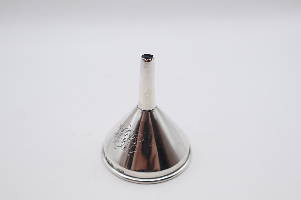 Thumbnail: Antique Sterling Silver Hip Flask Funnel Hallmarked Birmingham 1907