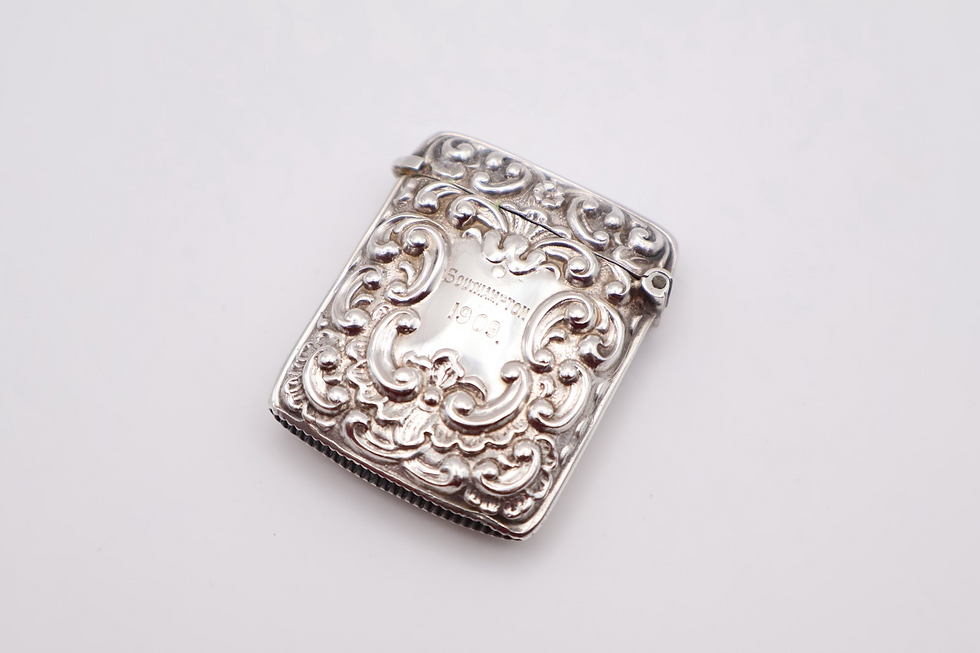 Thumbnail: Antique Sterling Silver Vesta Case Hallmarked Birmingham 1908