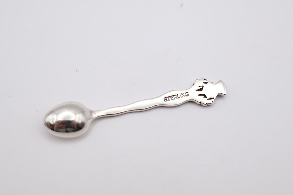 Thumbnail: Vintage Sterling Silver Salt Spoon Stamped Sterling