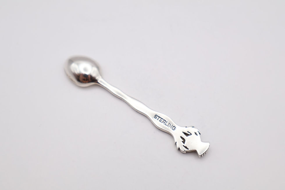 Thumbnail: Vintage Sterling Silver Salt Spoon Stamped Sterling