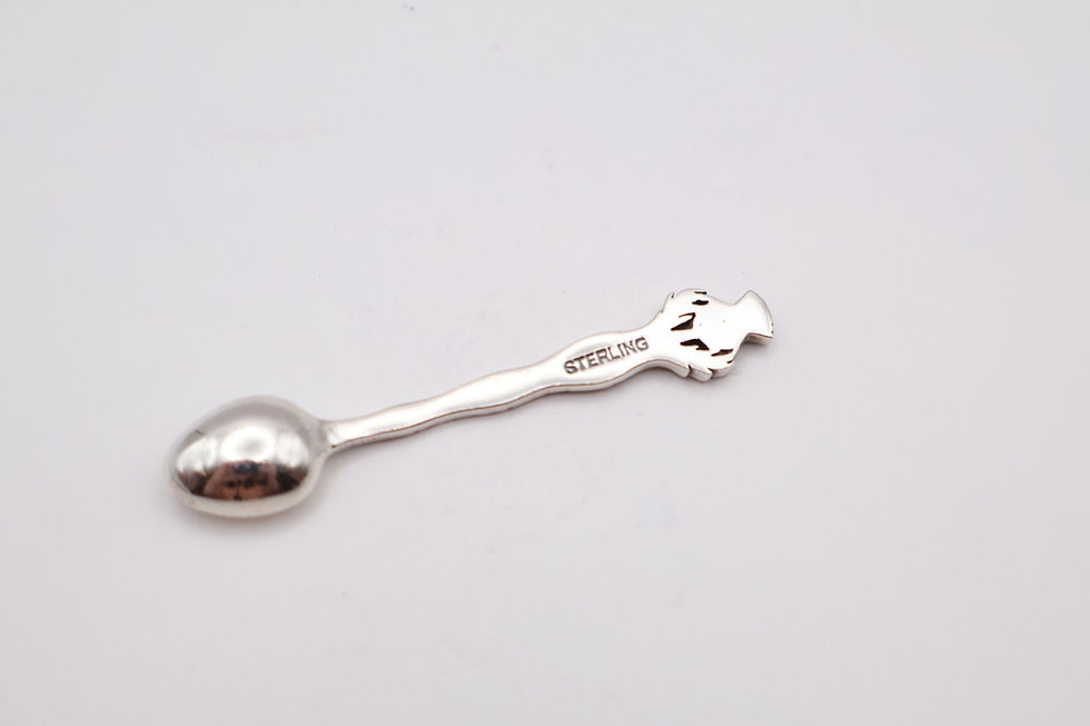 Thumbnail: Vintage Sterling Silver Salt Spoon Stamped Sterling
