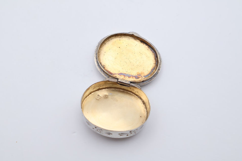 Thumbnail: Antique Silver Continental Pill Pot with Scenery