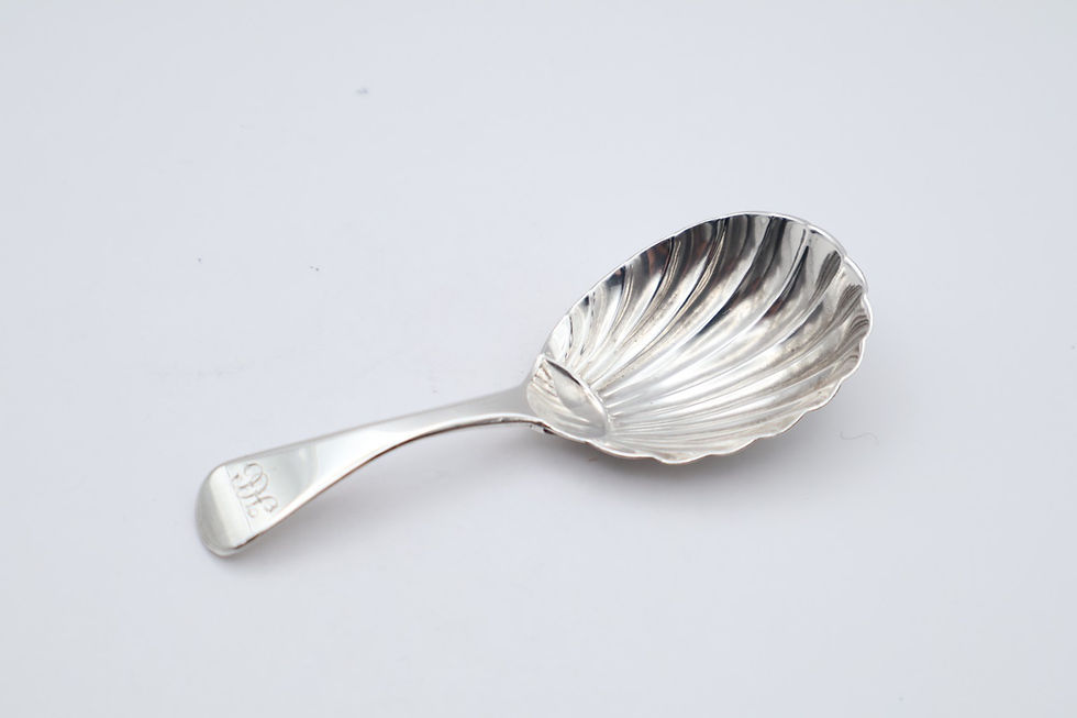 Thumbnail: Lovely Antique Georgian Sterling Silver Caddy Spoon Hallmarked London 1822