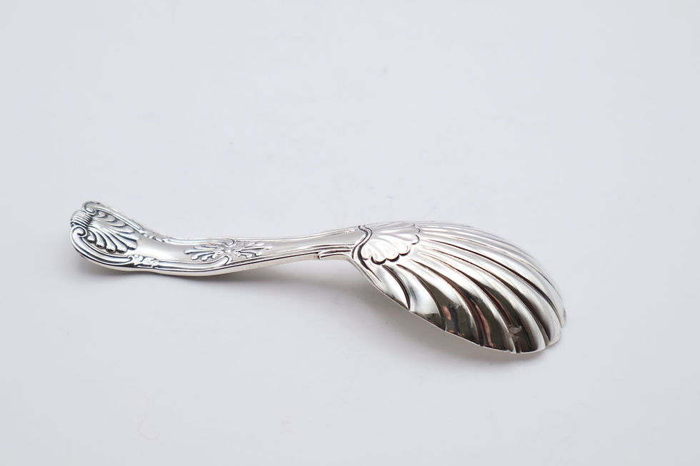 Thumbnail: Heavy Antique Victorian Sterling Silver Caddy Spoon Hallmarked London 1867