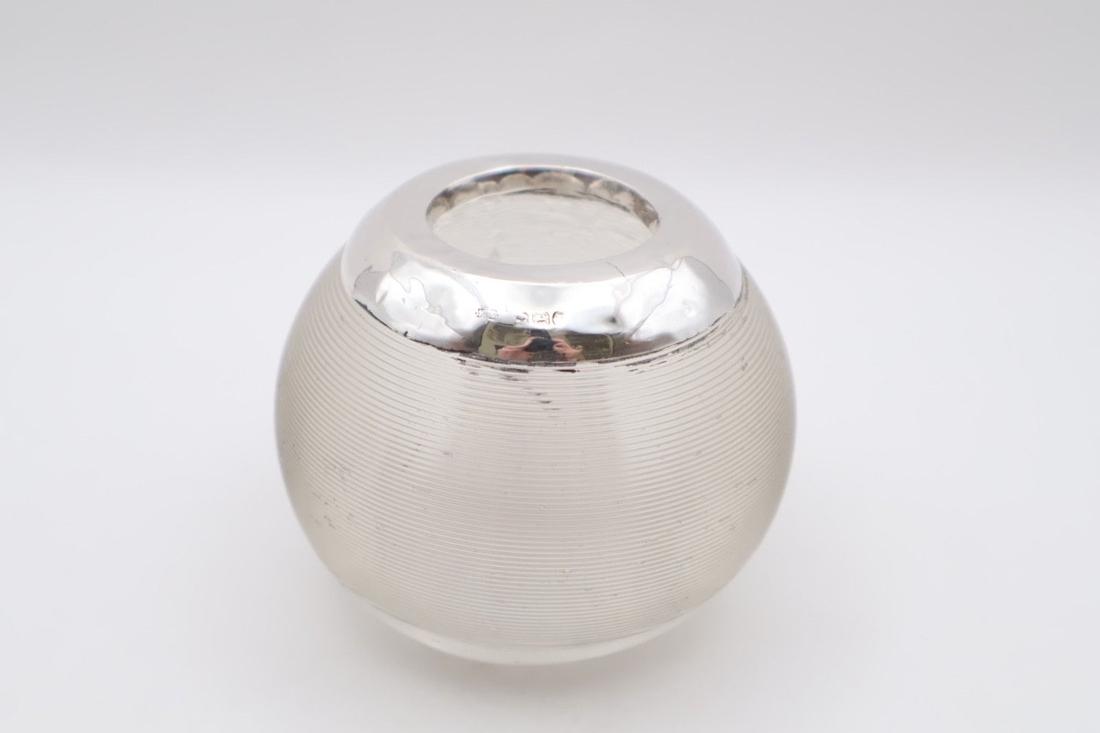 Nice Antique Silver Mounted Glass Match Striker Hallmarked Birmingham 1920