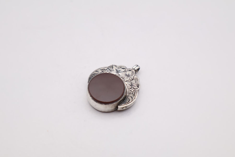 Thumbnail: Antique Victorian Sterling Silver Watch Spinning Fob Hallmarked Birmingham 1890