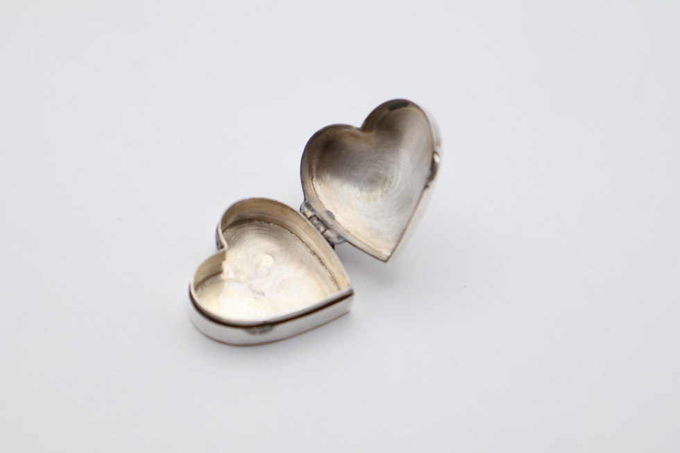 Thumbnail: Vintage Sterling Silver Heart Pill Pot Hallmarked Import London