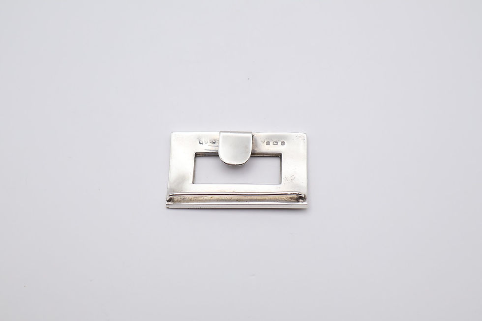 Thumbnail: Antique Sterling Silver Agate Buckle Hallmarked Birmingham 1906 AF