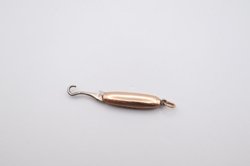 Thumbnail: Antique 9ct Gold Cased Miniature Folding Button Hook