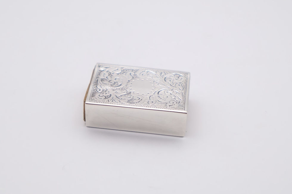 Thumbnail: Antique Sterling Silver Match Box Cover Hallmarked Birmingham 1908