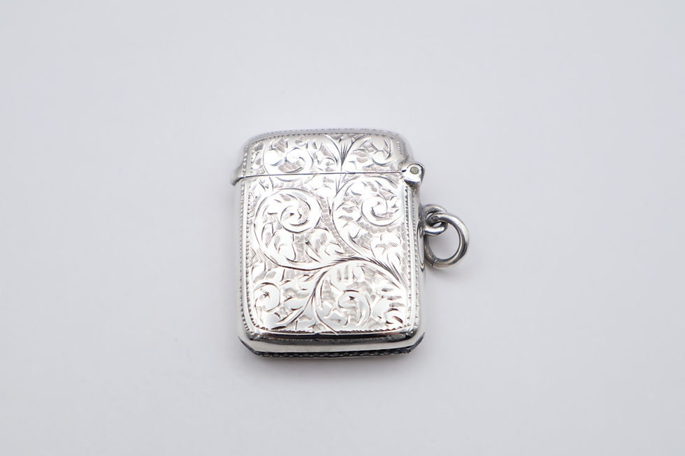 Thumbnail: Antique Sterling Silver Vesta Case Hallmarked Birmingham 1912