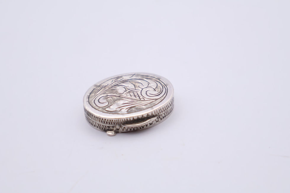 Thumbnail: Delightful Vintage Silver Miniature Pill Pot Stamped 800