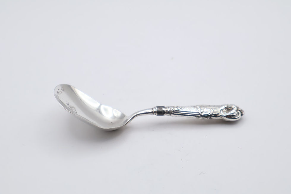 Thumbnail: Antique Victorian Sterling Silver Caddy Spoon Hallmarked Birmingham 1827