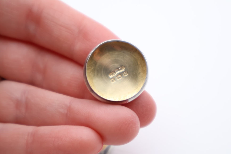 Thumbnail: Antique Sterling Silver Patch Box / Pill Pot Hallmarked Birmingham 1911