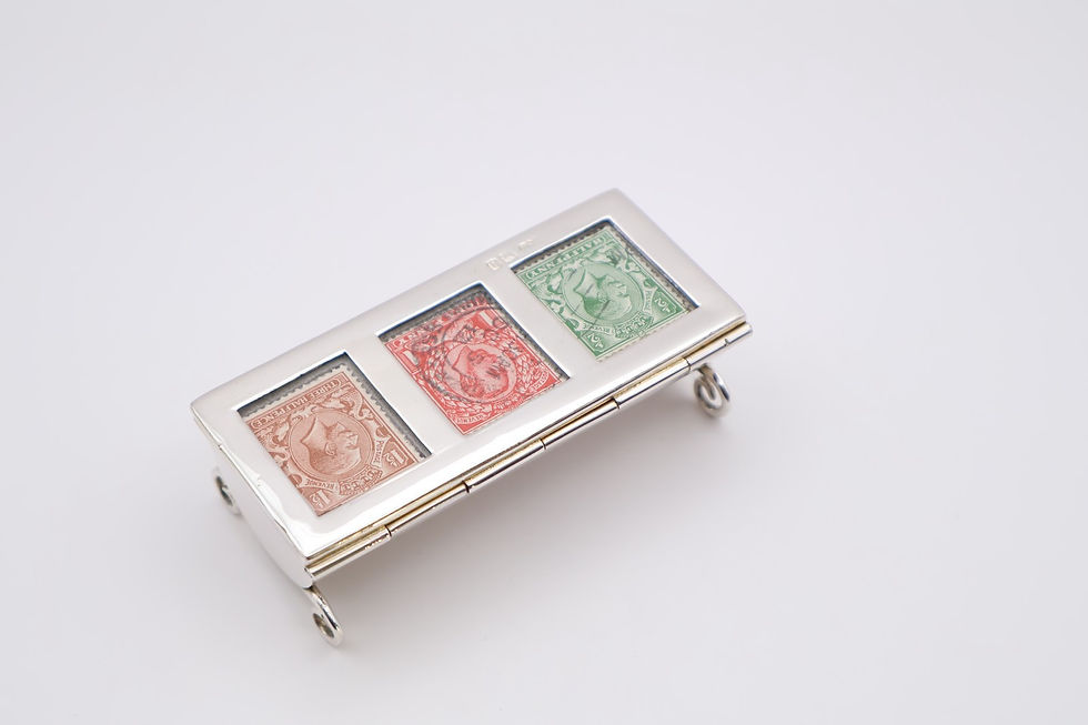 Thumbnail: Antique Sterling Silver Stamp Case Box Hallmarked London 1896