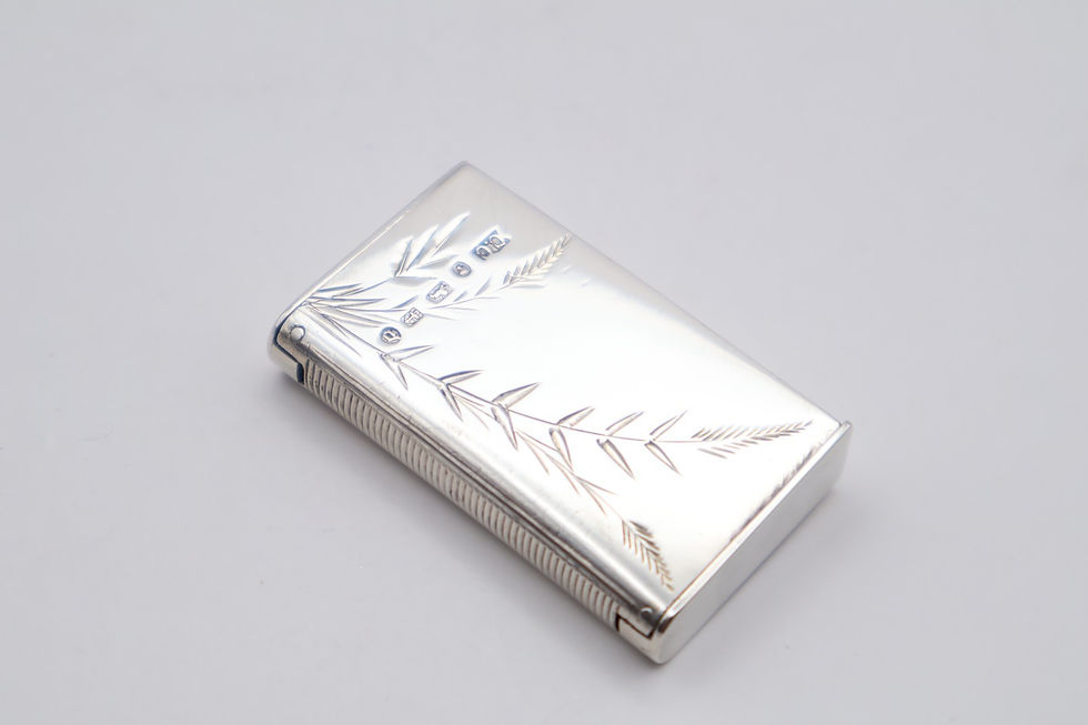 Thumbnail: Lovely Antique Victorian Silver Aesthetic Movement Vesta Case Birmingham 1878